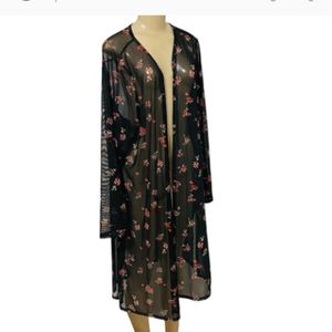 Soft stitch floral design sheer material top